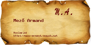 Mező Armand névjegykártya